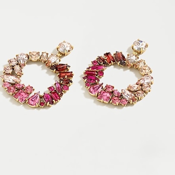 SoftAzalea Mixed Crystal Circle Statment Earrings - Picture 5 of 5